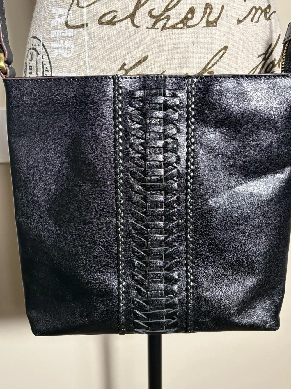 Lodis Black Leather Crossbody Bag Vintage 1965 Collection Adjustable Strap